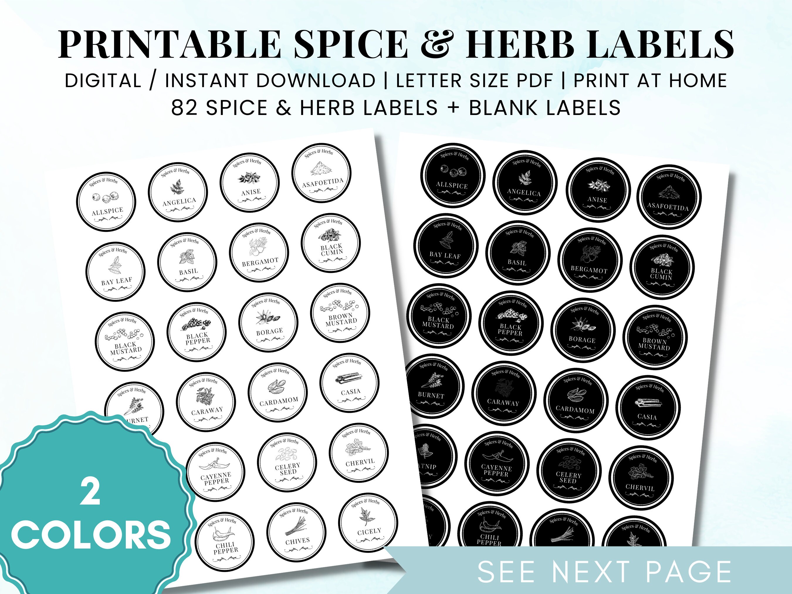 Printable spice labels for costume