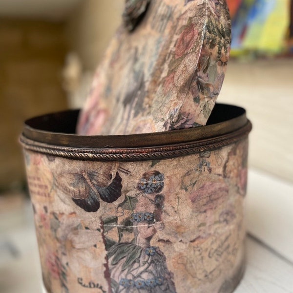 Decoupaged Hat Box Etsy