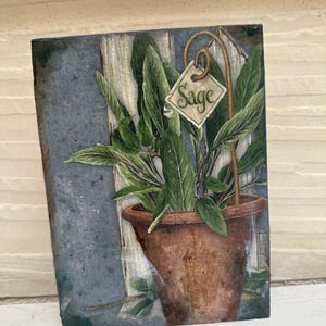 Memory Block,  Memory Wall Tile, Sid Dickens Inspired Plaque, Wall Art, Decor Wall Tile, Memory Block Wall (Herbs 2) (In stock)
