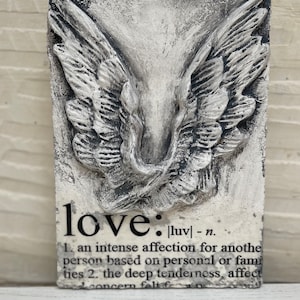 Original Art- Gift for Her Memory Tile ‘Angel Wings’ Wall Art Tile, Sid Dickens Inspired, Spiritual Gift, Gift for Her Home Decor