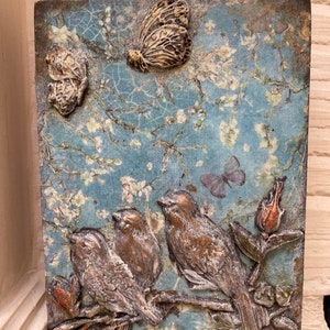 Handmade Memory Tile “Nature in Blue” – Unique Wall Art Gift for Her | Wedding, Mother’s Day, Anniversary, Housewarming (ON ORDER)