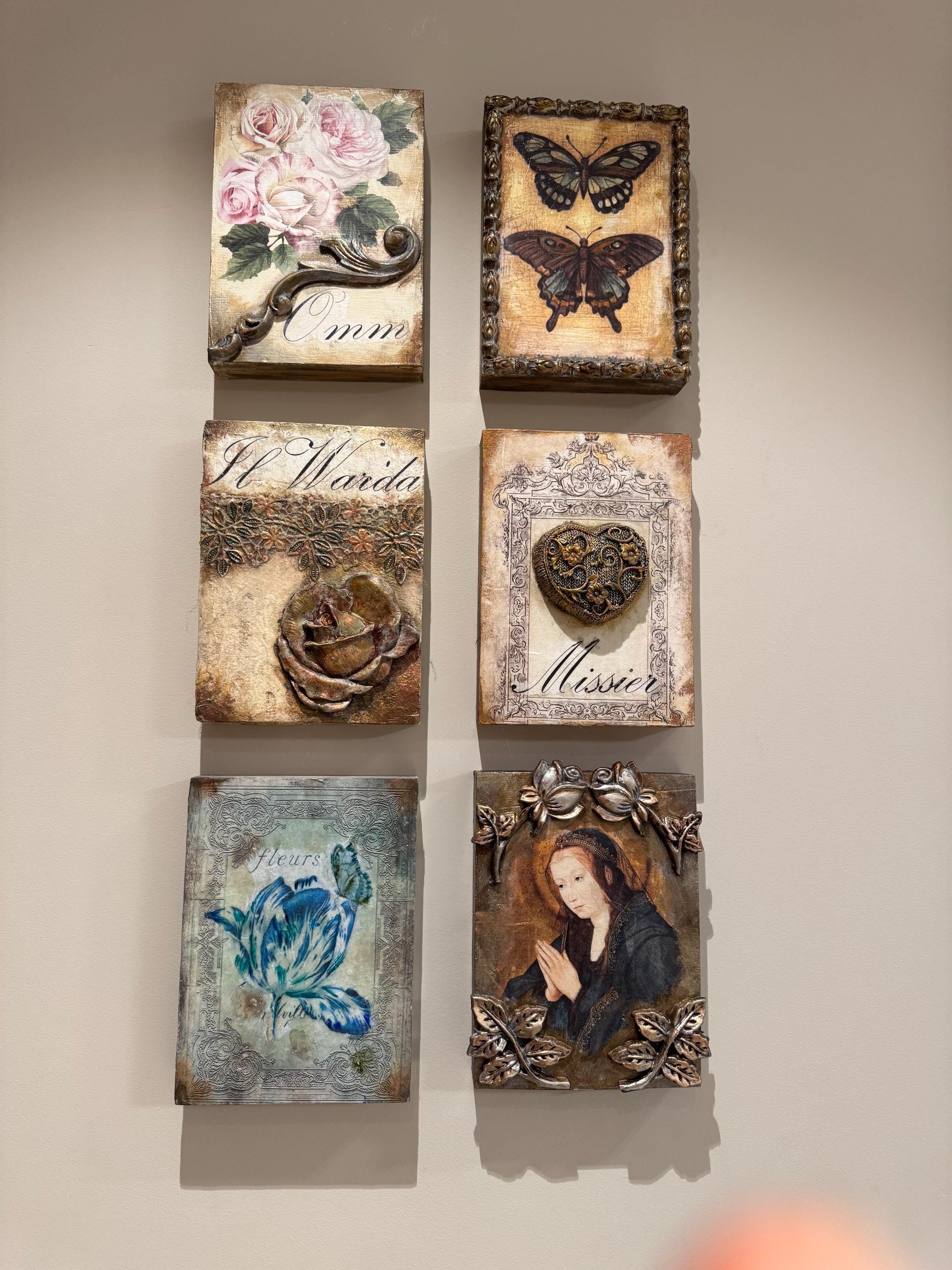 Wall Art | “Memory Wall” | Set of any 6 Handcrafted Original Art | Sid Dickens-Inspired Wall | Wall Tile Art  (On Order) 25% Bundle Discount