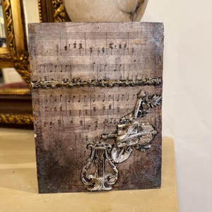 Handmade Memory Tile &quot;Music in Motion&quot;  | Sid Dickens-Inspired Wall Art | Musical Gift for Her or Him | Graduation, Wedding, Anniversary