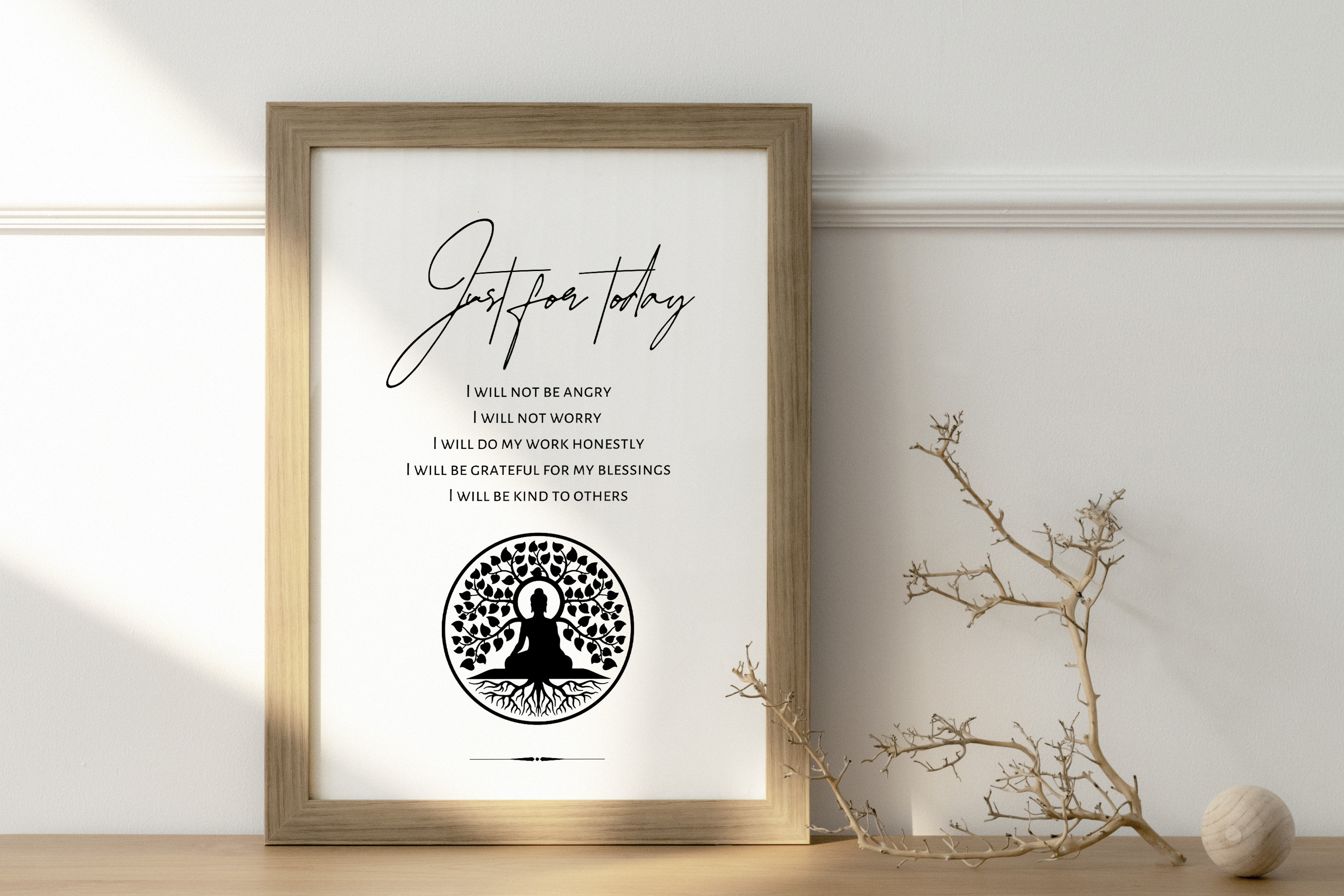 Reiki Principles Printable Wall Art | Reiki Principles Poster | Just ...