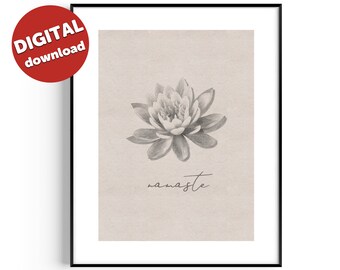 Namaste Print | Namaste Poster | Yoga Poster | Yoga Art | Yoga Studio Décor | Meditation Print | Digital Download