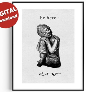 Be Here Now Poster | Druckbare Wandkunst | Spirituelle Kunst | Meditation Kunst | Achtsamkeit | Druckbares Zitat | Spirituelles Zitat |Digitaler Download