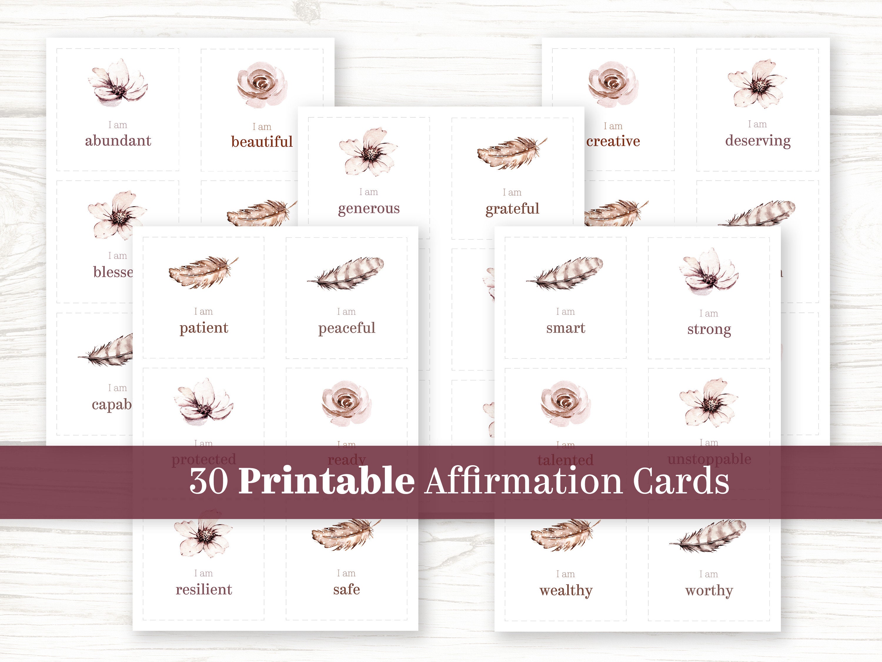 Self love printable cards positive affirmations cards printable daily