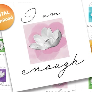 Tarjetas de afirmación imprimibles / Tarjetas de afirmación diarias / Tarjetas de afirmación de amor propio / Descarga digital / Afirmaciones YO SOY