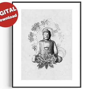 Buddha Wall Art | | Buddha Printable | Printable Spiritual Art | Buddha Art | Buddha Statue | Art Yoga Poster | Digital Download