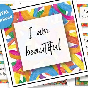 Positive Affirmation Cards | Vision Board Printables | Self-Care Printables | Self-Love Digital Downloads | Manifestation Cards