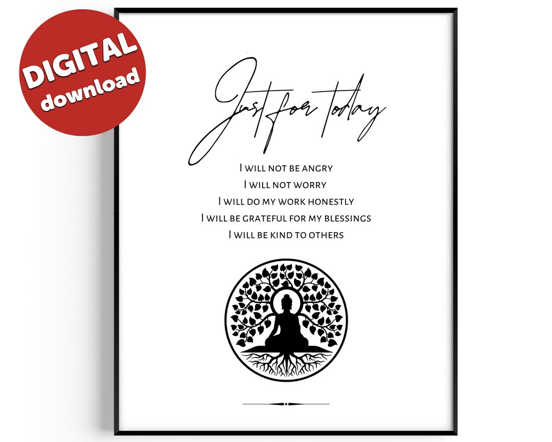 Reiki Principles Printable Wall Art | Reiki Principles Poster | Just ...
