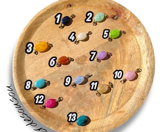 Interchangeable charm for necklace | Stainless steel and natural stone charm | Customizable fashion jewelry
