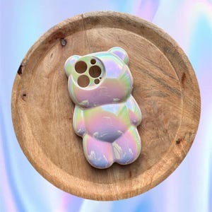 Telefoonhoesje en sieraad - holografisch teddybeerhoesje - op maat gemaakt - telefoonhoesje - iPhone hoesje