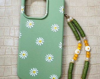 Coque de téléphone - coque iPhone - phone strap - phone case - coque et bijou de téléphone - flower