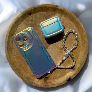 Telefoonhoesje en sieraad - holografisch hoesje - AirPods hoesje - alleen of in duo - telefoonhoesje - iPhone hoesje