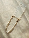 EMILY IN PARIS phone jewel - iPhone - case and its phone jewel - pearl beads - white - emily in paris - mindy phone product logo