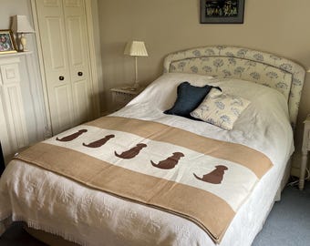Recycled Cotton Labrador Throw: Brown & Cream Dog Lover Gift