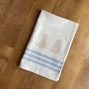 Labrador Tea Towel: White Cotton with Yellow Puppy Motif image 2