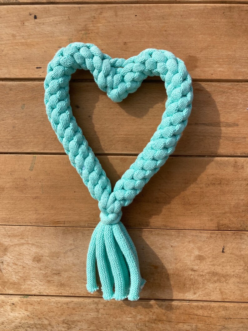 Recycled Cotton Dog Toy, Dog Gifts, Valentines Dog Toy, Recycled Dog