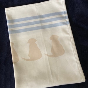 Labrador Tea Towel: White Cotton with Yellow Puppy Motif image 3
