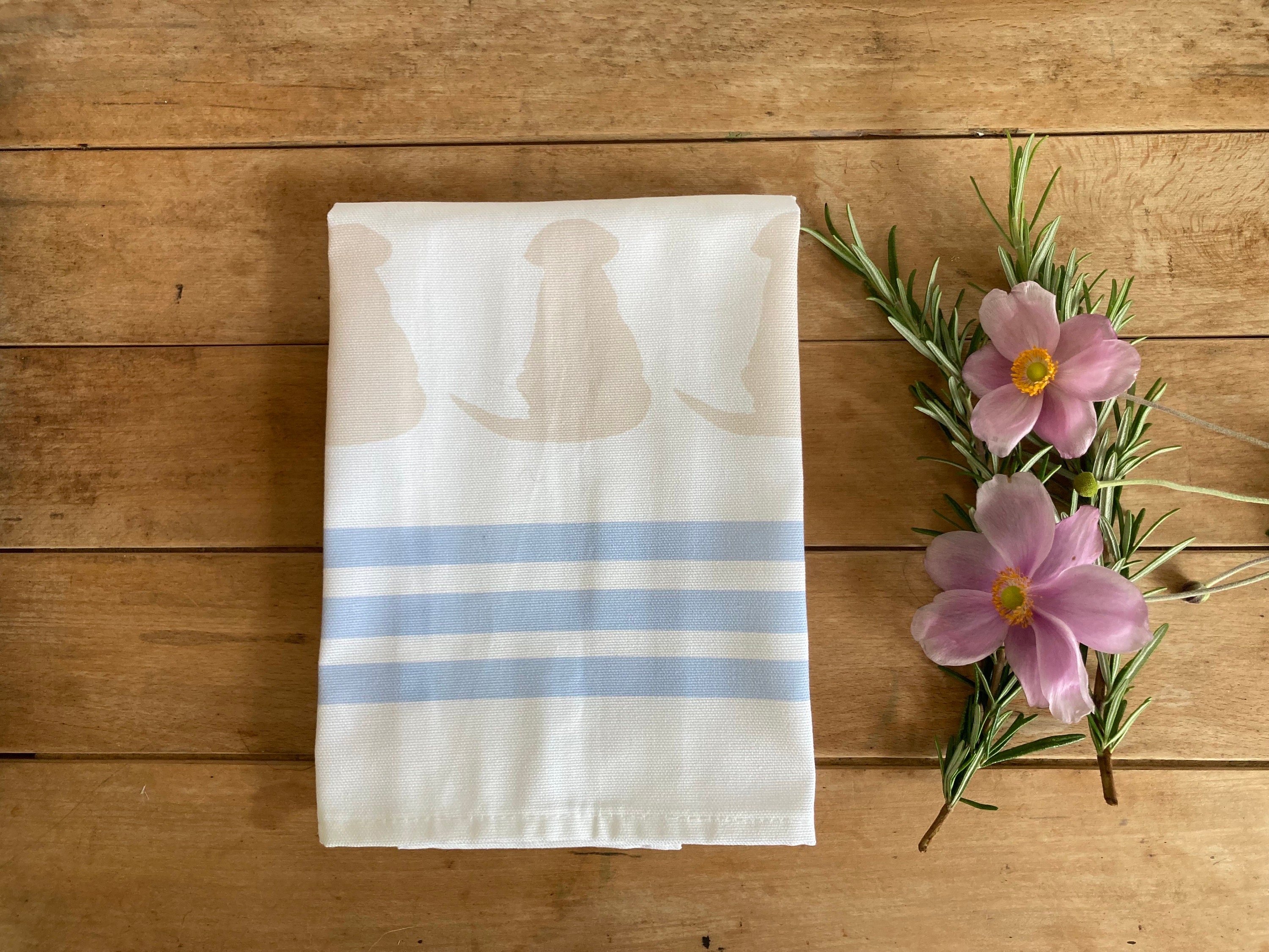 Labrador Tea Towel, White Tea Towel With Labrador Puppy Motif, Labrador