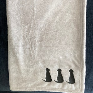 Silver Grey Dog Blanket: Embroidered Labrador Puppy Throw image 5