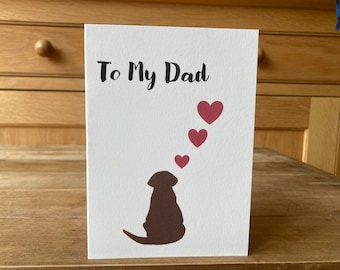 Chocolate Labrador Card: Dog Dad, Recycled Paper