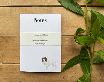 English Springer Spaniel note pad, Dog Lover Stationery