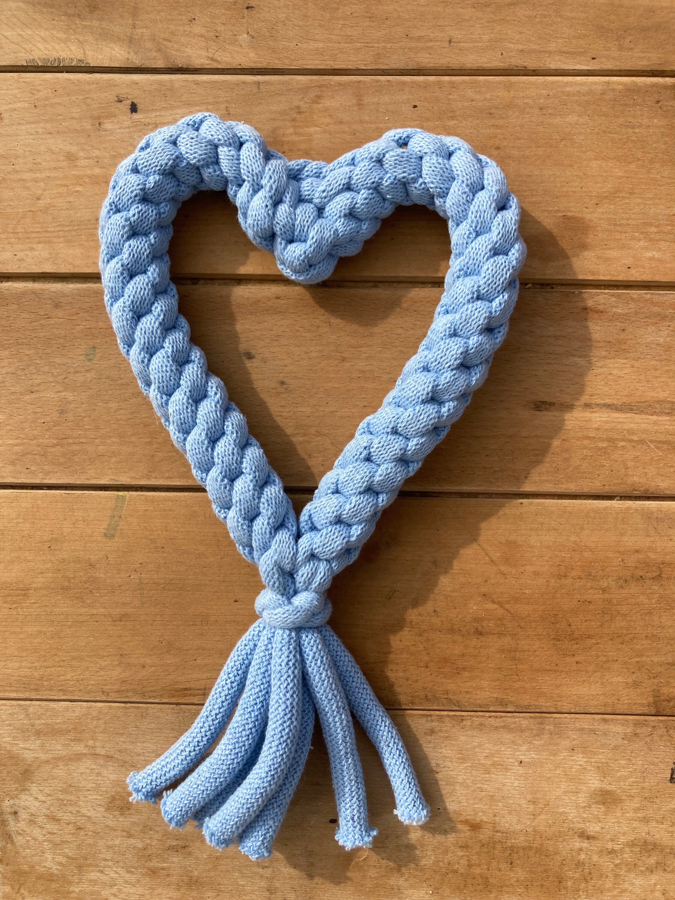 Recycled Cotton Dog Toy, Dog Gifts, Valentines Dog Toy, Recycled Dog