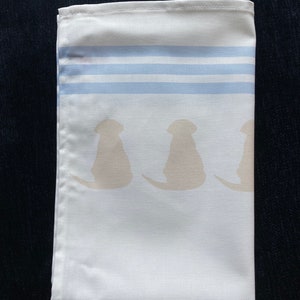 Labrador Tea Towel: White Cotton with Yellow Puppy Motif image 7