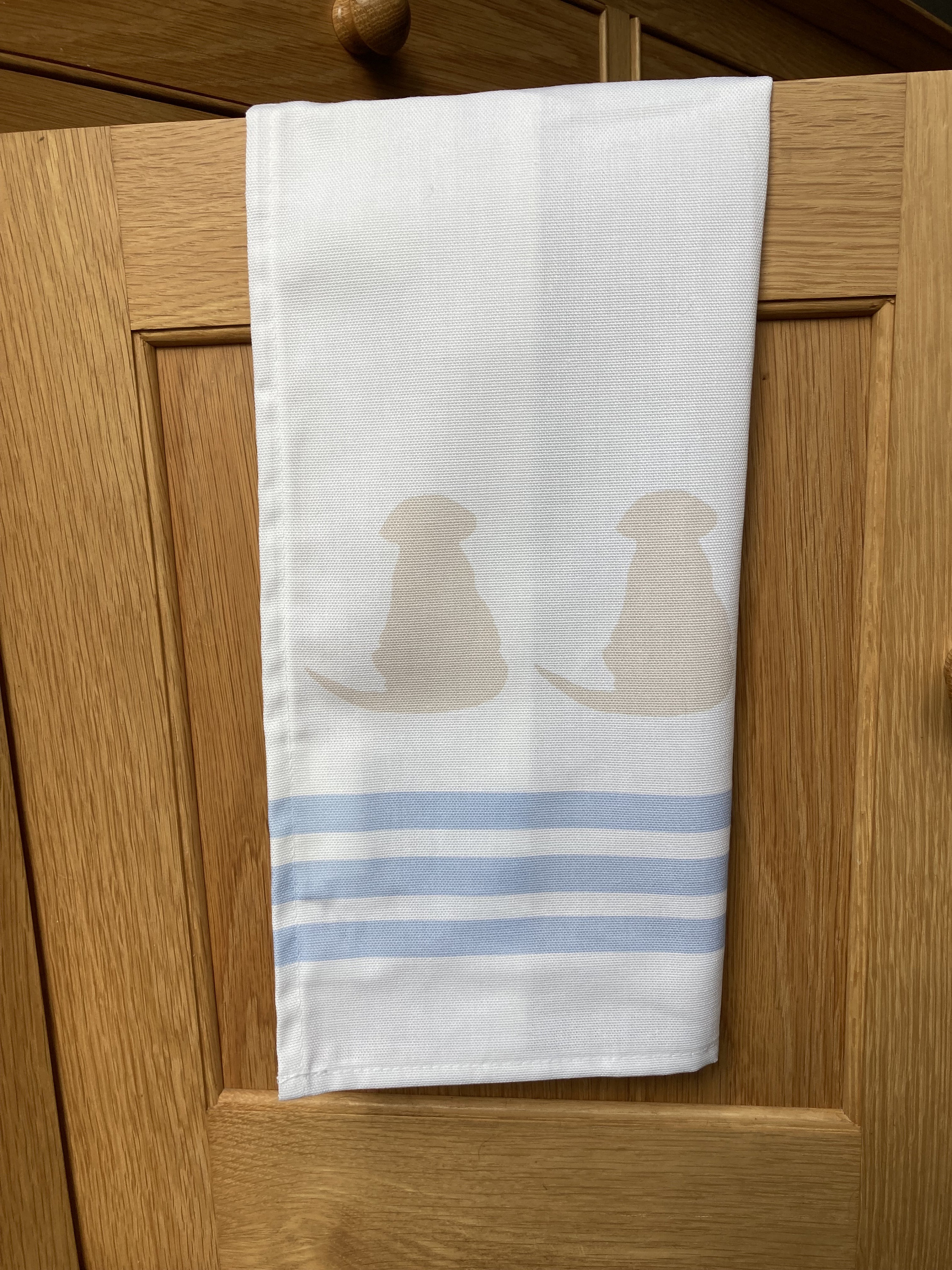 Labrador Tea Towel, White Tea Towel With Labrador Puppy Motif, Labrador