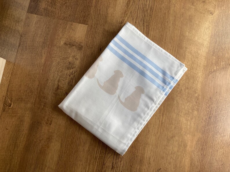 Labrador Tea Towel: White Cotton with Yellow Puppy Motif image 9