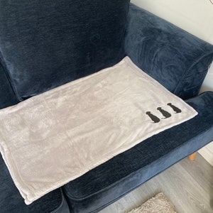 Silver Grey Dog Blanket: Embroidered Labrador Puppy Throw image 4