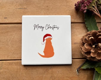 Fox Red Labrador Christmas Coaster: Dog Lover Gift