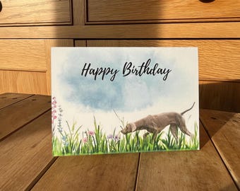 Weimaraner Birthday Card: Dog Lover's Recycled Card