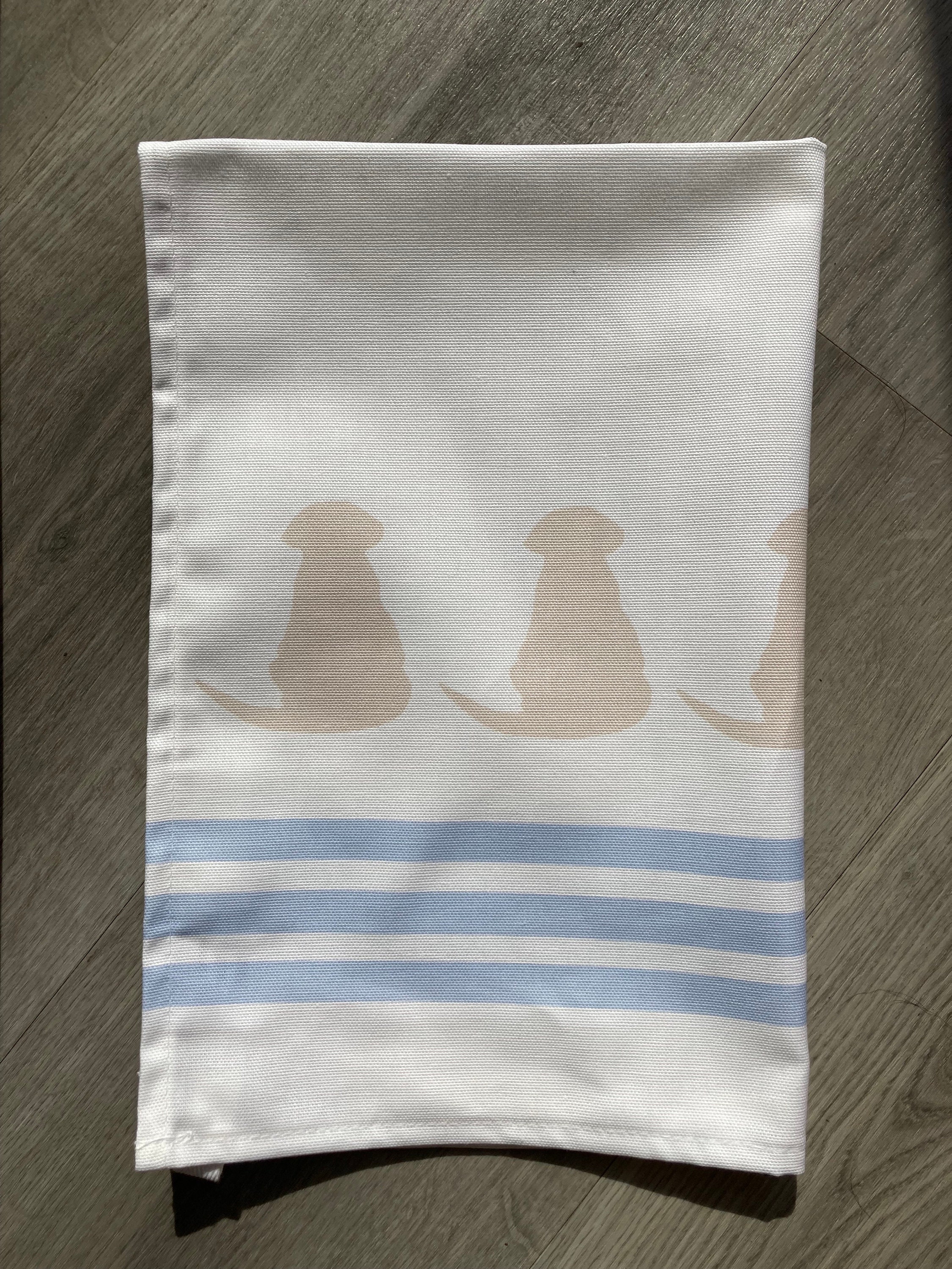 Labrador Tea Towel, White Tea Towel With Labrador Puppy Motif, Labrador