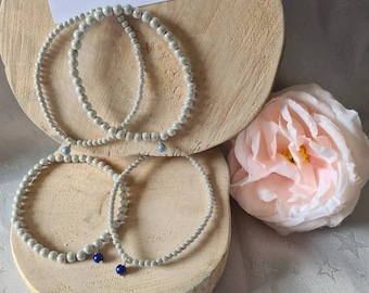 Something Blue Handmade wedding Anklet for the bride to be, miracle bead Anklet that reflects light