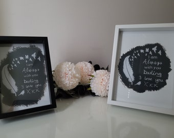 Custom framed handwriting message from loved one
