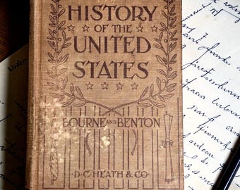 1916 History of United States Book | Bourne Benton Arkansas School Text