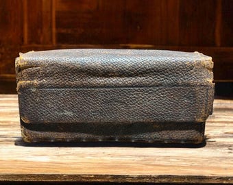 Vintage Leather Accordion File – Expanding Ledger Organizer – Early 20th Century Office Sundries Folder