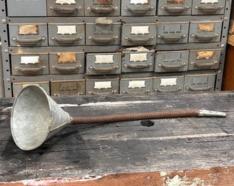 Vintage Metal Funnel | Primitive Utility Tool | Rustic Farmhouse Decor | Americana Garage Collectible