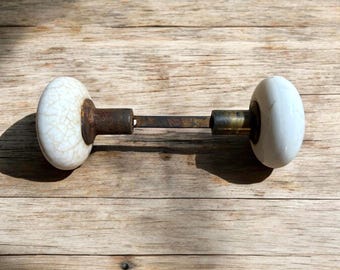 Antique Porcelain Door Knob Set | Salvaged Farmhouse Hardware