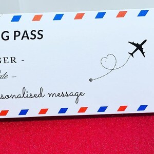 Personalised surprise boarding pass, scratch and reveal surprise ticket, gift reveal, surprise gift, personalised destination ticket.