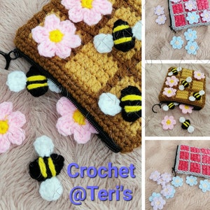 Bees and Flowers TIC TAC TOE Game Pattern Only