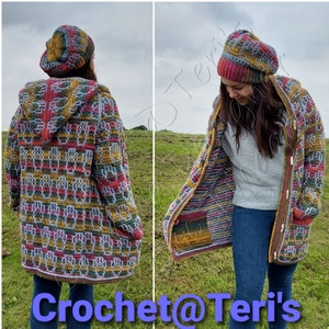 Paw Print Mosaic Duffel Coat PATTERN ONLY