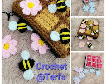 Bees and Flowers TIC TAC TOE Game Pattern Only