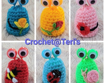 Googly Eyed Aliens in the Garden Keychains PATTERN ONLY