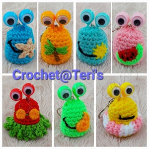 Googly Eyed Aliens on Holiday Keychains PATTERN ONLY