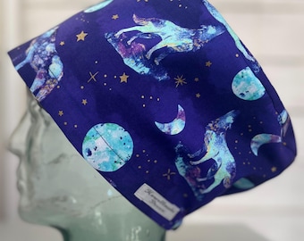 Casquette Winter Wolves Design pour salle d'opération chirurgicale : coton. Fait main au Royaume-Uni