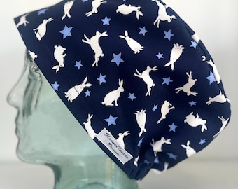 Starlight Hare Design Surgical Theatre Scrub Hat Cap: Cotton Handmade in UK